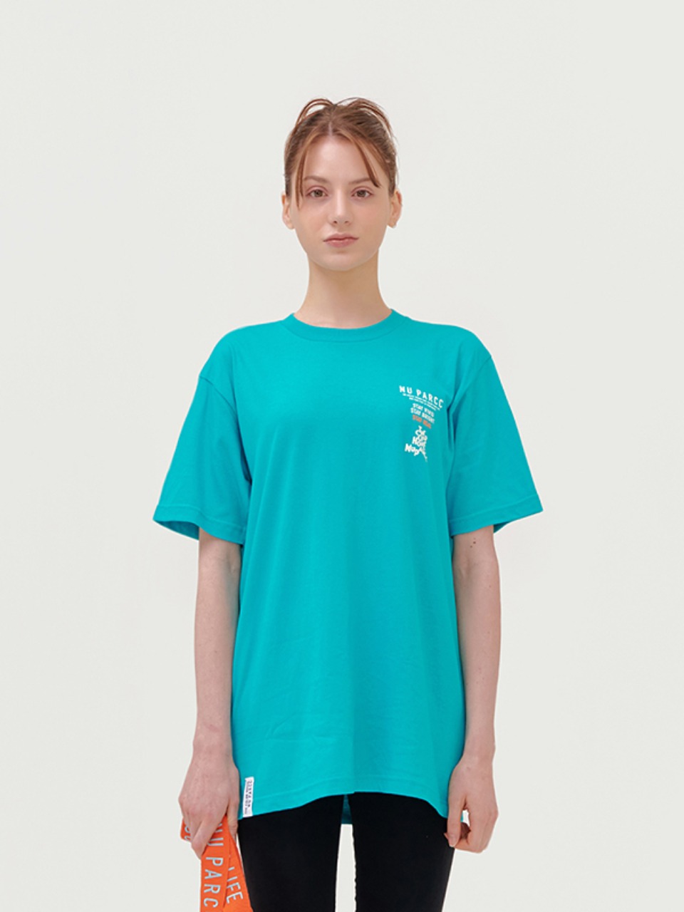 컬러 하우스 로고 티셔츠 - 민트
